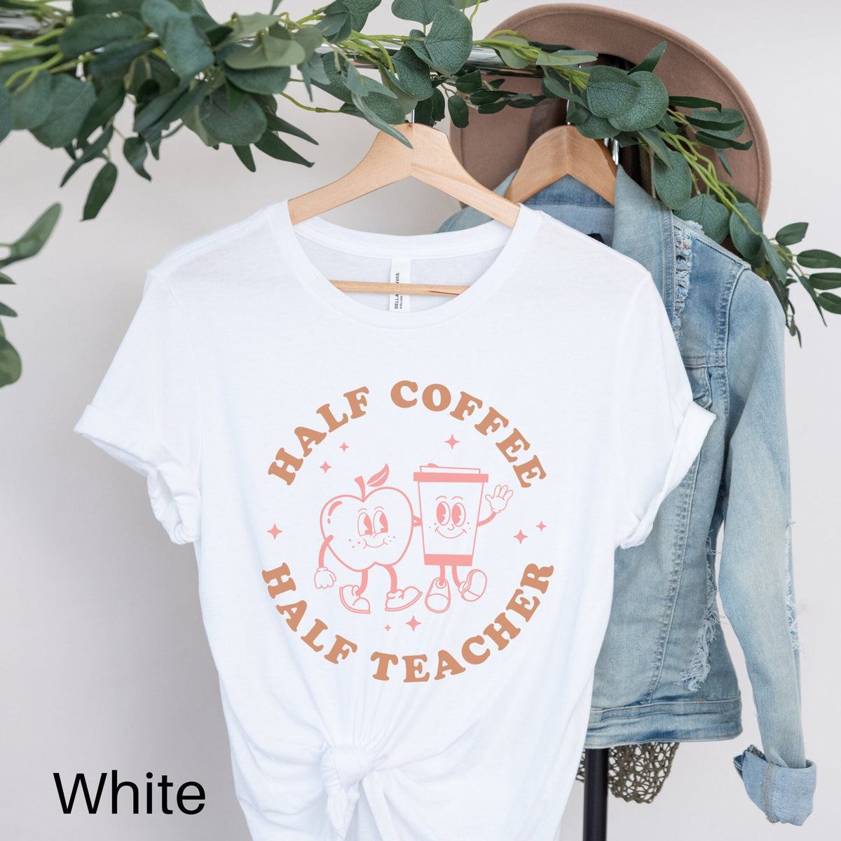 Half Teacher Half Coffee Shirt Teacher Shirt Coffee Lover Gift Coffee Lover Shirt Teacher Appreciation Teaching Shirt Teacher Gift Graphic Tee – Feel-Good Design · Top Pick For Any Outfit