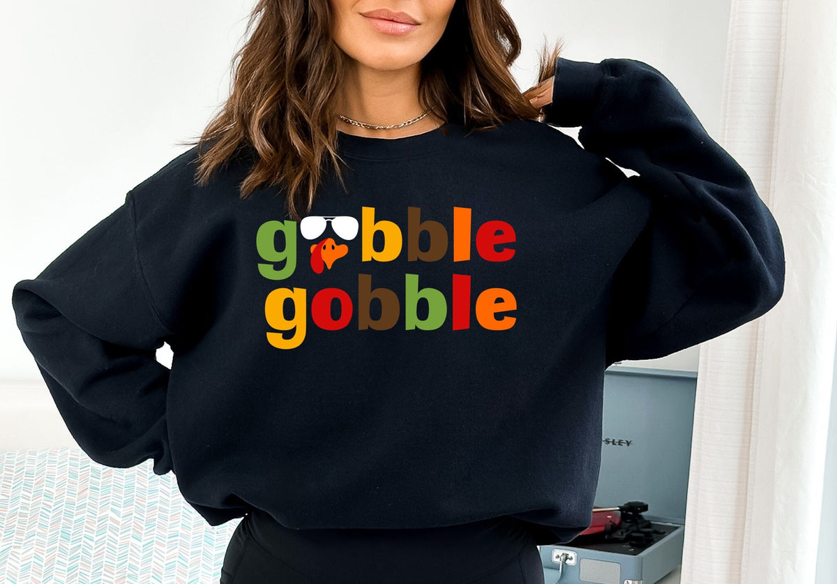 Thanksgiving Gobble Sweatshirt Funny Thanksgiving Sweatshirt Cute Fall Sweatshirt Thanksgiving Outfit Turkey Shirt Pumpkin Sweatshirt Sweatshirt – Fan Favorite · Trending Graphic Apparel