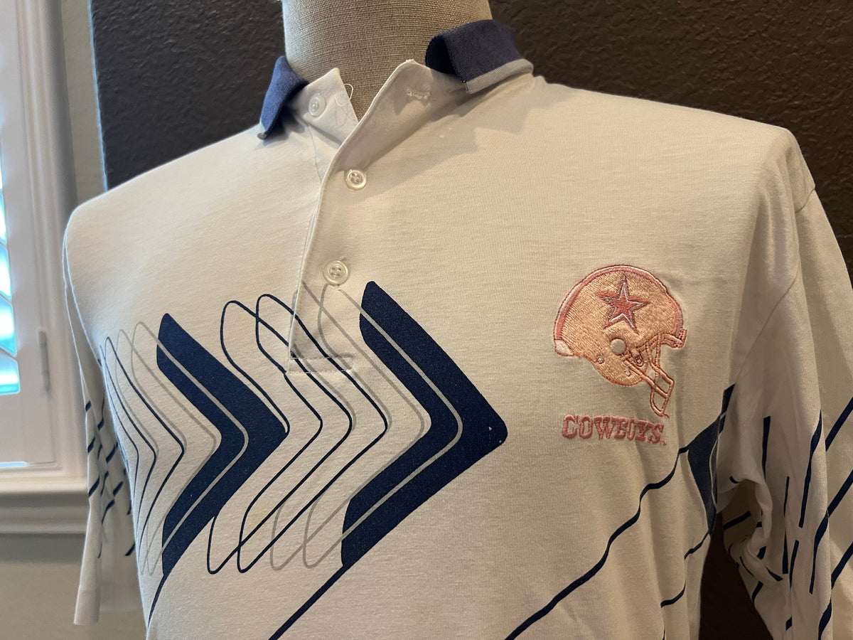 Vintage 9039s Dallas Cowboys NFL White Collar Polo Shirt Size M Graphic Tee – Soft Feel · High-Quality Print