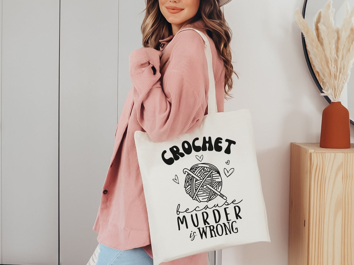 Funny Crochet Cotton Canvas Tote Bag Shopping Market Bag Crafting Bag Gift for Her Crochet Yarn Craft Supply Storage Bag Cute Hobby Bag Tote Bag – Bold Style · Trending Graphic Apparel
