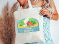 Cute Fresh Produce Retro Print Distressed Style Farmers Market Cotton Canvas Tote Bag Produce Shopping Bag Veggie Reusable Grocery Bag Tote Bag – Fan Favorite · Top Pick For Any Outfit