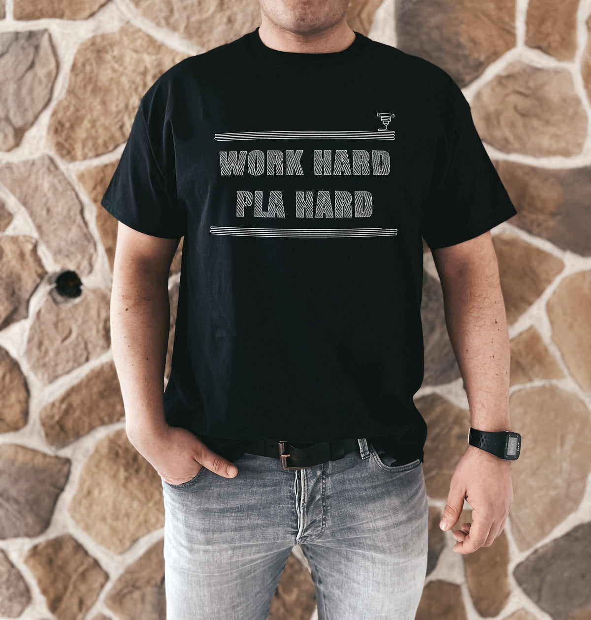 3D Printing TShirt Work Hard PLA Hard 3D Printer Shirt Funny 3D Printing Gift 3D Printing Enthusiast 3D Print Shirt Graphic Tee – Bold Style · Perfect For Daily Wear