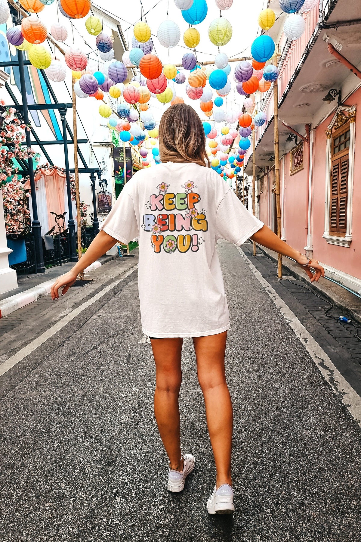 Positive Vibes TShirt For Women Keep Being You Mental Health TShirt Inspirational Shirt Happiness TShirt Retro Summer TShirt Graphic Tee – Premium Graphic · Great Gift For Fans
