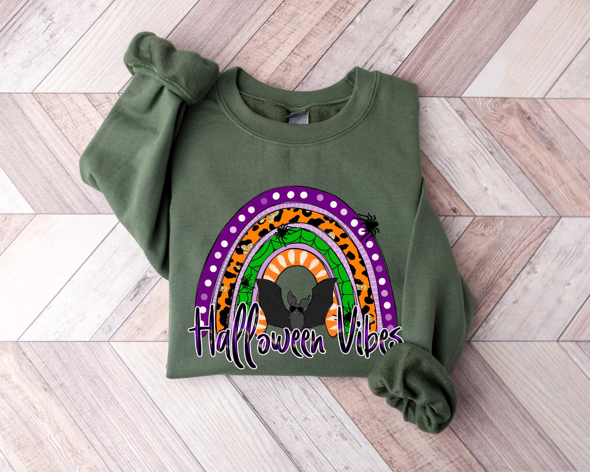 Halloween Vibes Rainbow SweatshirtSpooky Halloween Shirt Funny Halloween Shirt Halloween ShirtWoman Halloween Gift Sweatshirt – Feel-Good Design · Great Gift For Fans