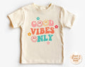Good Vibes Only Toddler Shirt Cute Retro Kids Shirt Summer Natural Toddler Tee Good Vibes Kids Retro T Shirt Summer Toddler Shirt Graphic Tee – Easygoing Wear · Top Pick For Any Outfit