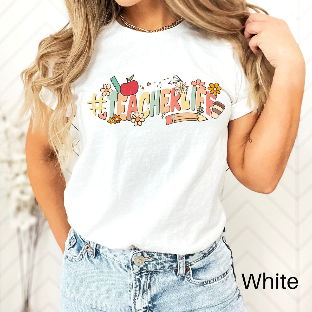 Teacher Life Shirt Retro Teacher Shirt Teacher Appreciation Gift Teacher Gift Teacher Shirt First Day of School Back to School Graphic Tee – Bold Style · Top Pick For Any Outfit