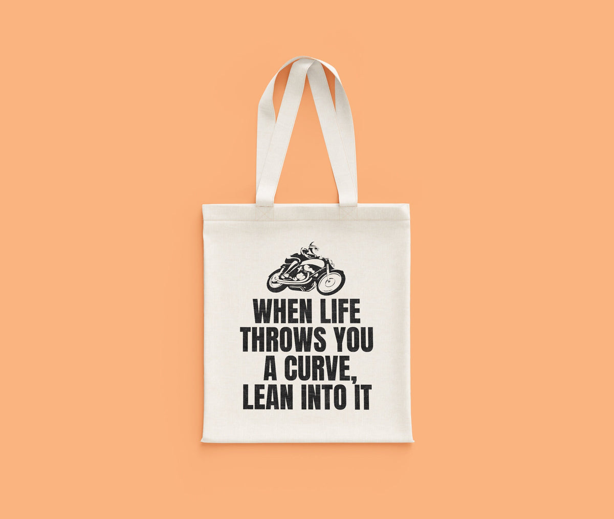Biker Tote Bag Motorcycle Rider Gift When Life Throws You A Curve Motorbike Bag Tote Bag – Aesthetic Look · Trending Graphic Apparel