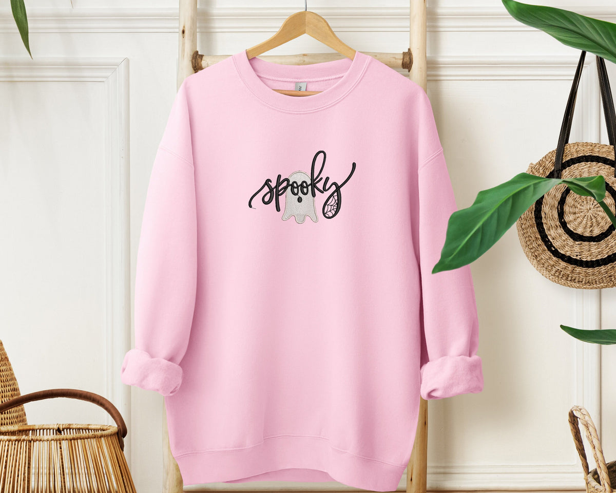 Embroidered Spooky Season Sweatshirts Halloween Season Crewneck Ghost Sweatshirts Fall Season Crewneck Cute Ghost Spooky Season Sweatshirt – Easygoing Wear · Top Pick For Any Outfit