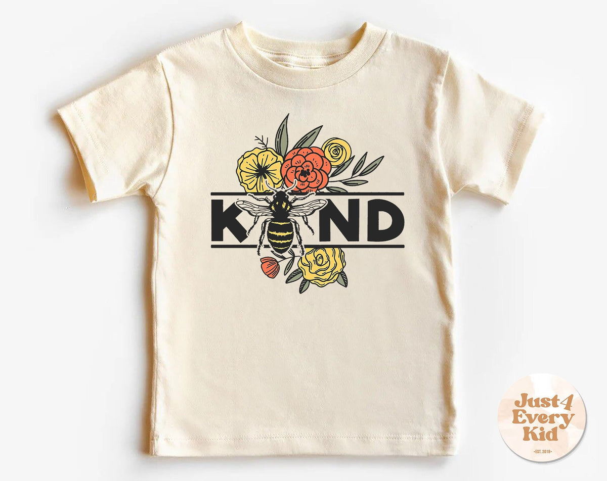 Bee Kind Toddler Shirt Retro Floral Kids Shirt Cute Nature Toddler Tee Be Kind With Floral Bee Kids Retro T Shirt Boho Toddler Shirt Graphic Tee – Easygoing Wear · Must-Have Style
