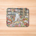 Cute Floral Mousepad with Flowers Ghost in Overgrown Flower Library Spooky Ghost Mousepad for Book Lover Bookish Gift for Ghost Lover Graphic Tee – Feel-Good Design · Must-Have Style