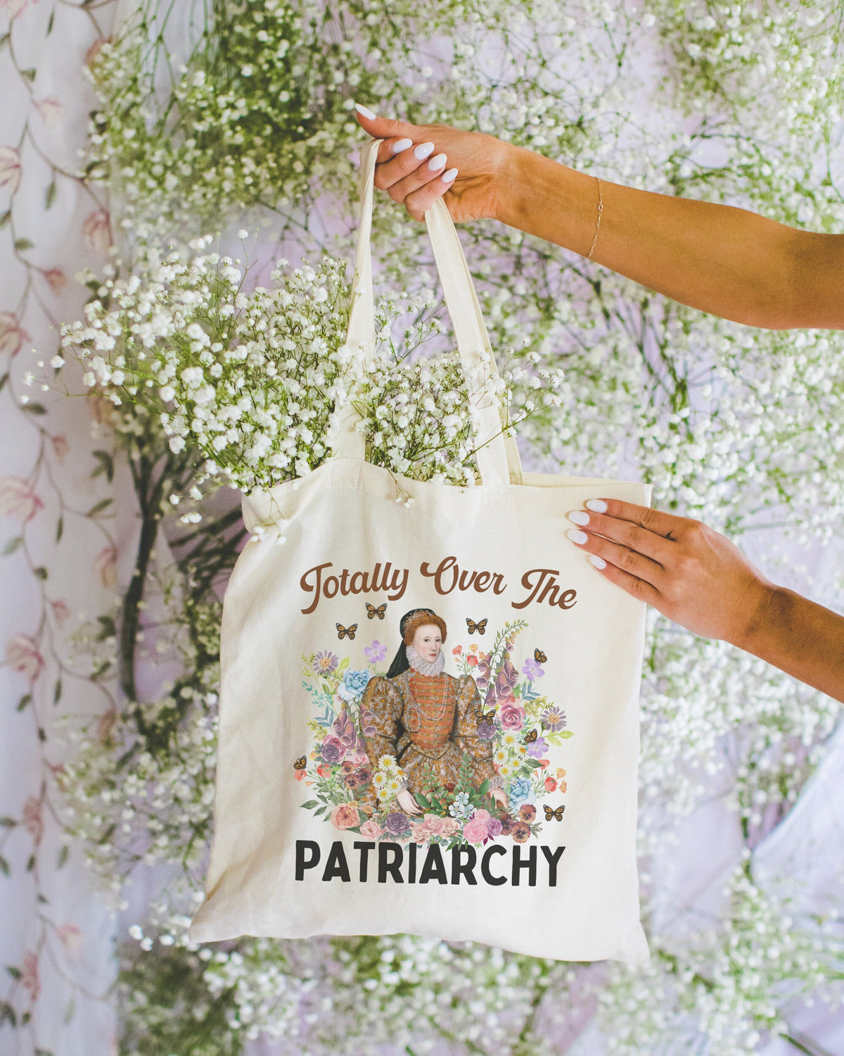 Funny Queen Elizabeth Tote for History Lover of Professor Totally Over the Patriarchy Funny 16th Century English History Tote for Teacher Tote Bag – Bold Style · Must-Have Style