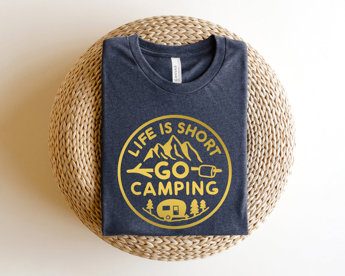 Camp Life Shirt Camp Shirt Camp Life Leopard Shirt Camping Crew Shirt Camping Shirt Life to Short Go Camping Shirt Adventure Shirt Graphic Tee – Fan Favorite · Great Gift For Fans