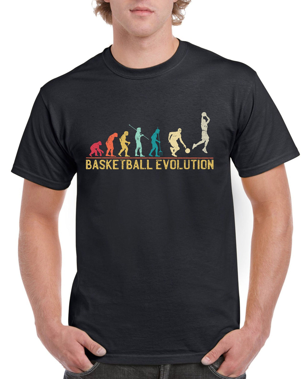 Top Gift TShirt for Dad Evolution of Basketball Sports Cotton Comfort Graphic Tee – Warm & Stylish · Perfect For Daily Wear