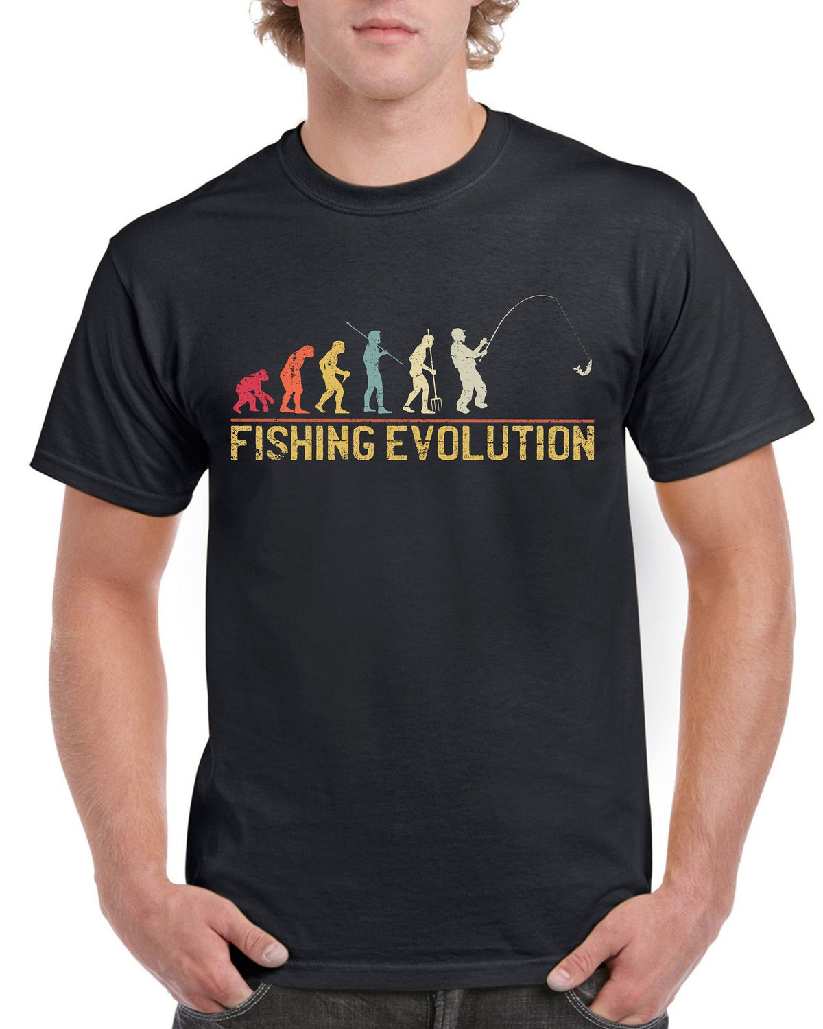 Top Gift TShirt for Dad Evolution of Fishing Sports Cotton Comfort Graphic Tee – Bold Style · Top Pick For Any Outfit