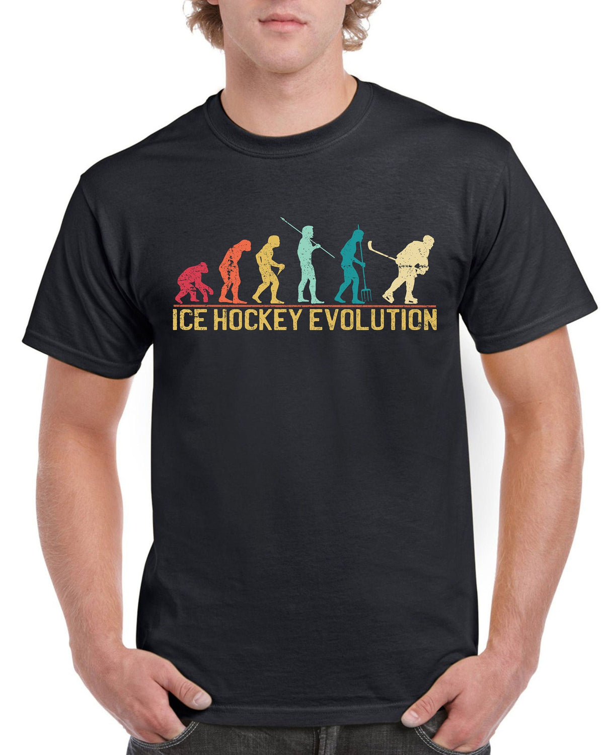 Top Gift TShirt for Dad Evolution of Ice Hockey Sports Cotton Comfort Graphic Tee – Soft Feel · Must-Have Style