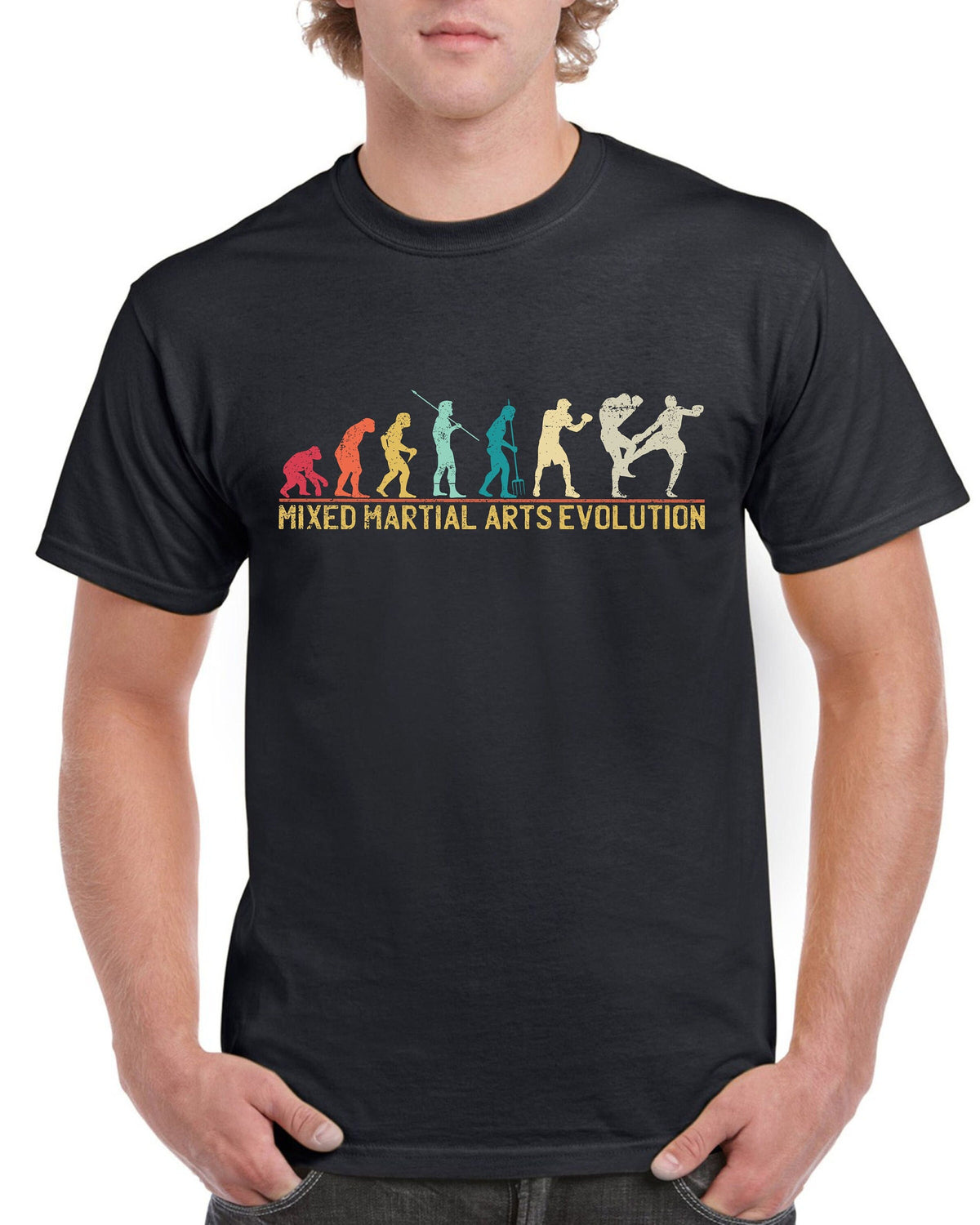 Top Gift TShirt for Dad Evolution of Mixed Martial Arts Sports Cotton Comfort Graphic Tee – Soft Feel · Trending Graphic Apparel