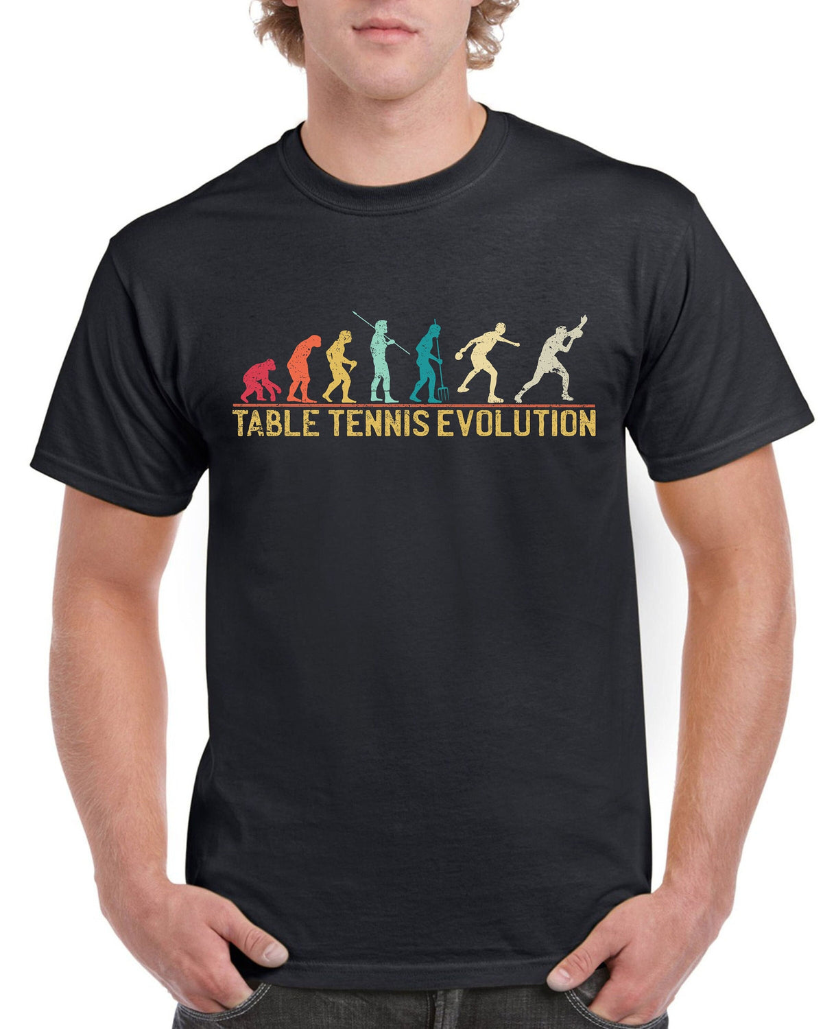Top Gift TShirt for Dad Evolution of Table Tennis Sports Cotton Comfort Graphic Tee – Everyday Comfort · Top Pick For Any Outfit