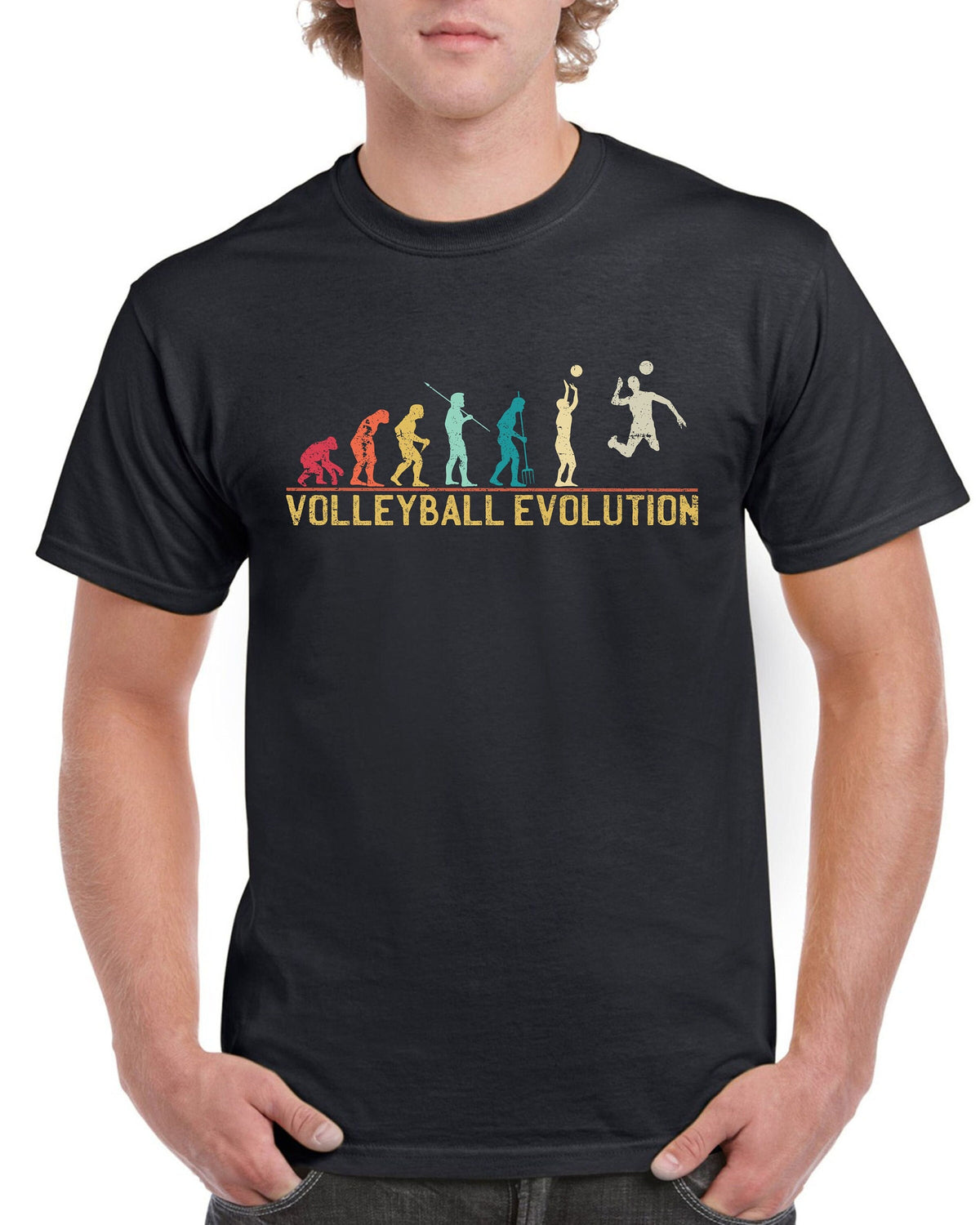 Top Gift TShirt for Dad Evolution of Volleyball Sports Cotton Comfort Graphic Tee – Aesthetic Look · Great Gift For Fans