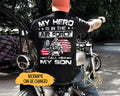My Hero Is In The Air Force I Call Him My Son USAF Military Family Matching Shirts Custom Air Force Family Shirts Proud US Air Force Mom Graphic Tee – Cozy Vibes · Perfect For Daily Wear