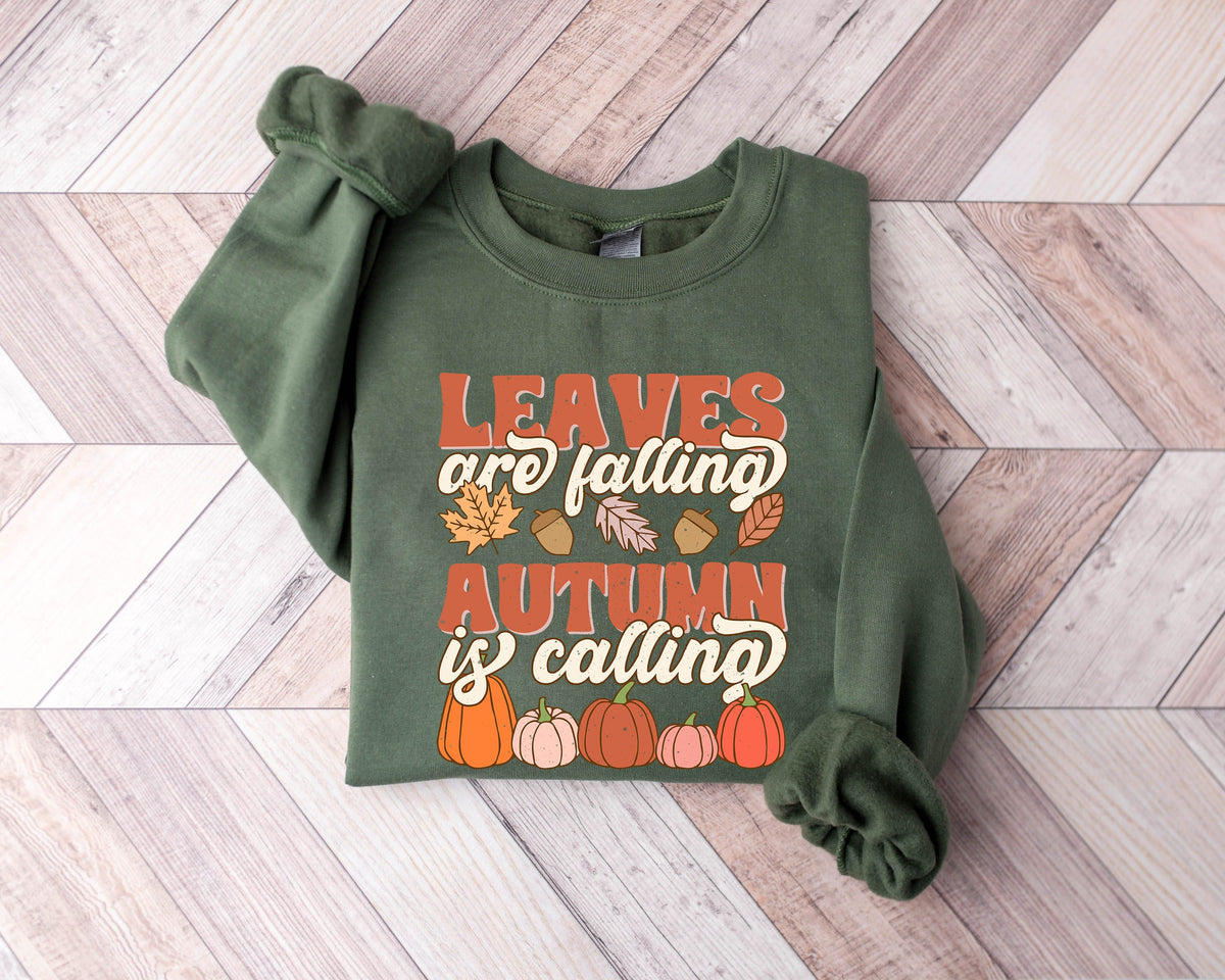 Leaves are Falling Autumn is Calling Sweatshirt Autumn Leaves Sweatshirt Autumn Skeleton Shirt Pumpkin Fall Sweatshirt Fall Hoodie Hoodie – Soft Feel · Great Gift For Fans
