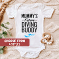 Scuba Baby Bodysuit Diving Baby Bodysuit Scuba Baby Gift Diving Baby Gift Scuba Baby Shower Mommy39s Future Diving Buddy Baby Bodysuit Graphic Tee – Bold Style · Trending Graphic Apparel