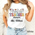 Wildflowers Custom Teacher Shirt Kindergarten Teacher Team Shirt Personalized School Gift Customized Name Teacher Tee Kindergarten Team Graphic Tee – Bold Style · Trending Graphic Apparel