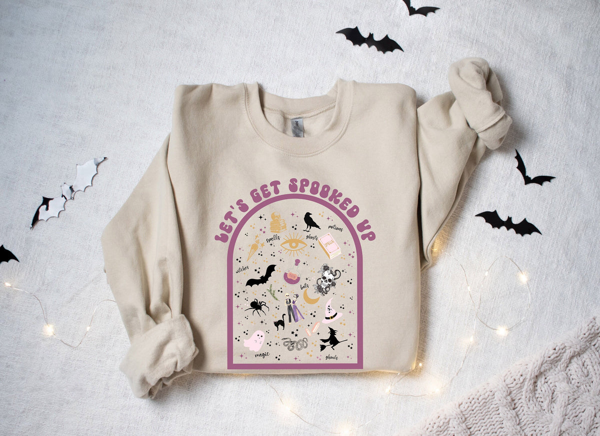 Let39s Get Spooked Up Halloween Sweatshirt Halloween Gift Hallowen shirt for woman Halloween Shirt for kids Halloween Sweatshirt – Warm & Stylish · Great Gift For Fans