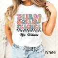 Retro Custom Teacher Shirt 3rd Grade Teacher Team Shirt Personalized School Gift Customized Name Teacher Tee Third Grade Graphic Tee – Warm & Stylish · High-Quality Print