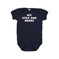 Stepdad Baby Bodysuit Cute Stepdad Baby Gift Stepfather Baby Onepiece My Step Dad Rocks Step Dad Baby Shirt All Cotton Graphic Tee – Easygoing Wear · Trending Graphic Apparel