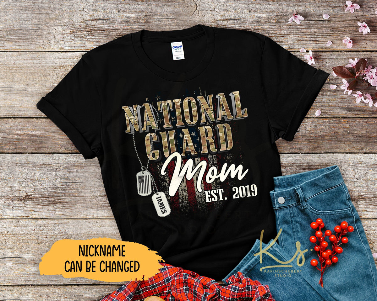 Proud National Guard Mom Est 2019 US National Guard Family Proud National Guard National Guard Graduation National Guard Matching Family Graphic Tee – Everyday Comfort · Top Pick For Any Outfit
