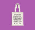 Funny Dietitian Gift Dietetics Tote Bag Gift If At First You Don39t Succeed For Dietitians Tote Bag – Soft Feel · Perfect For Daily Wear
