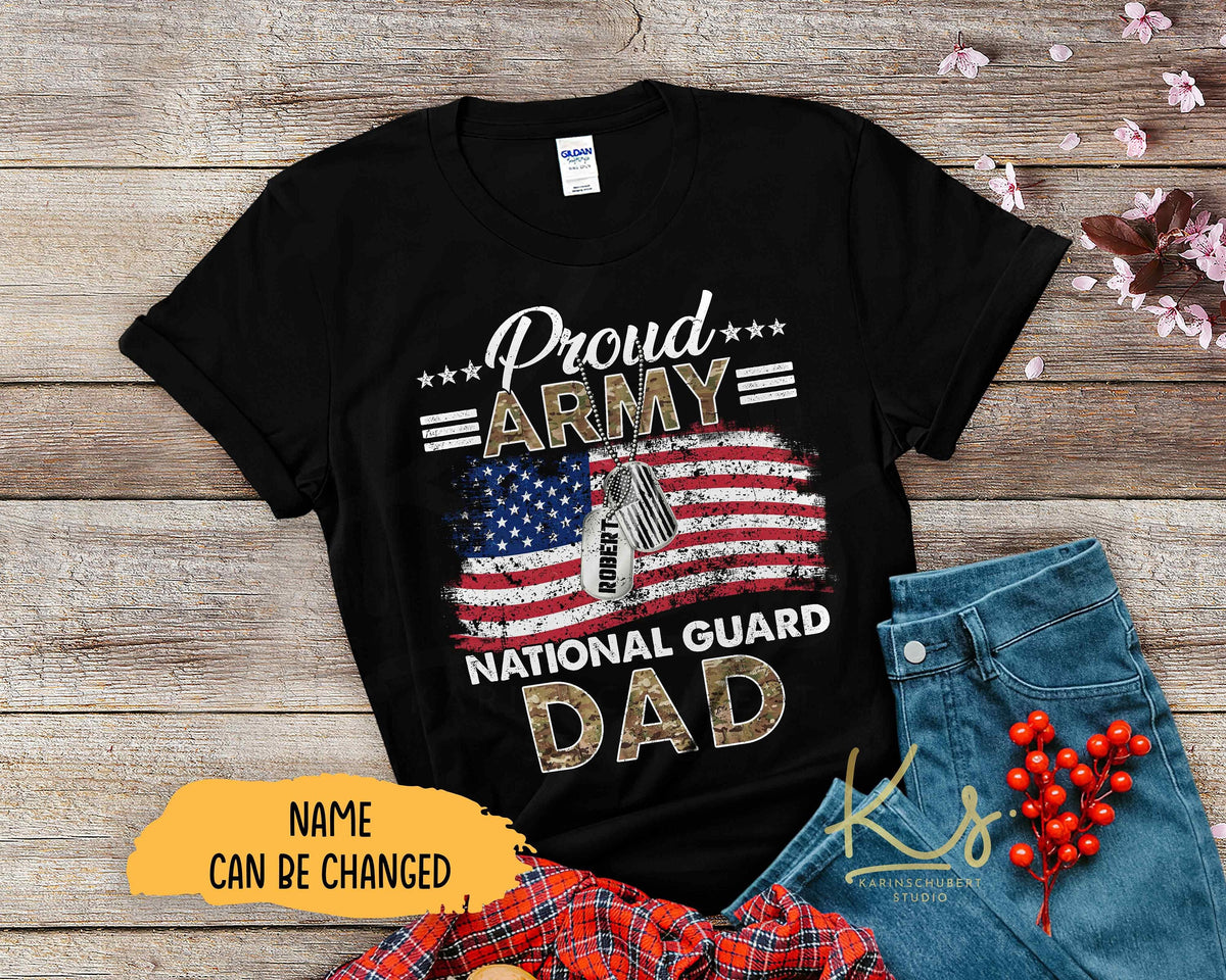 Flag Proud Army National Guard Dad National Guard Family Proud National Guard National Guard Graduation National Guard Matching Family Graphic Tee – Feel-Good Design · Perfect For Daily Wear