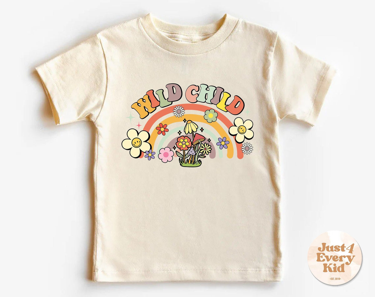 Groovy Wild Child Toddler Shirt Rainbow Natural Shirt Wild Child Kids Retro T shirt Boho Wild And Free Girls Retro Wildflower Tee Youth Graphic Tee – Bold Style · Perfect For Daily Wear