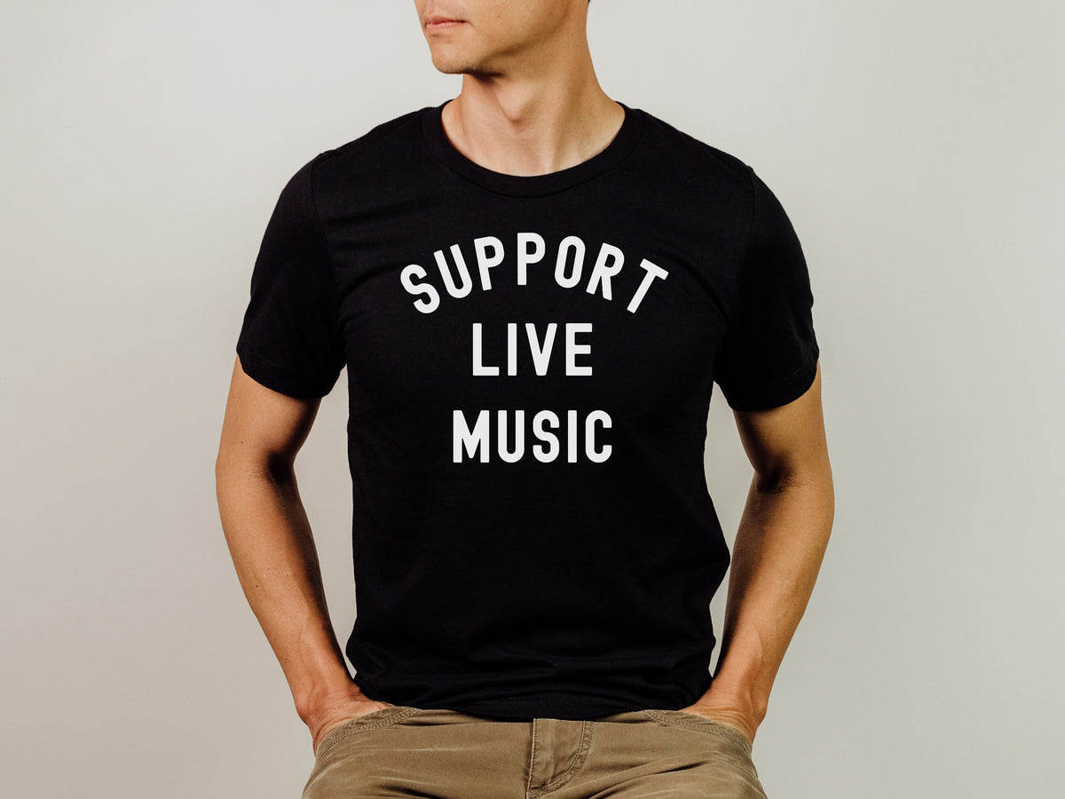 Mens Support Live Music Shirt Gift for Musician Graphic Tee – Soft Feel · Top Pick For Any Outfit