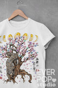 Jaguar Leopard Shirt Cheetah Eye Tshirt Japanese Graphic Tee Cheery Blossom Print Animal Moon Tree Streetwear T Shirt Sakura Flower Graphic Tee – Easygoing Wear · Top Pick For Any Outfit