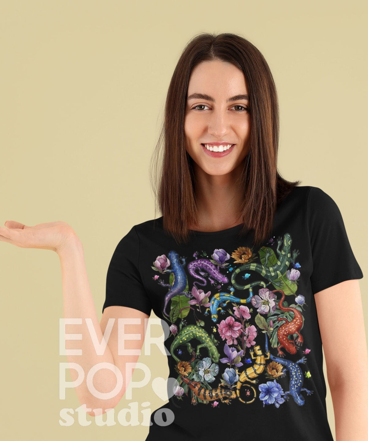 Lizard Snake Shirt Cool Animal Tshirt Safari Zoo T Shirt Reptile Graphic Tee Boho Wildlife Print Floral Flower Shirts Stylish Crewneck Graphic Tee – Premium Graphic · High-Quality Print