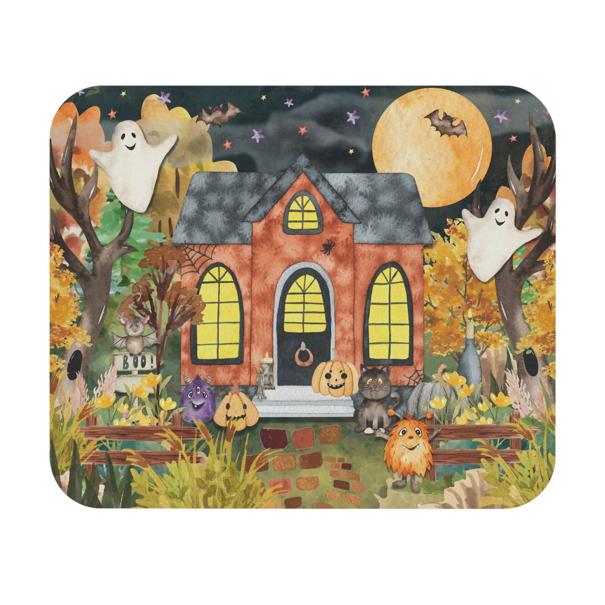 Cute Retro Halloween Mousepad for Teacher or Office Worker Spooky Season Fall Mousepad with Cute Ghosts and Pumpkins Cute Halloween Gift Graphic Tee – Cozy Vibes · Top Pick For Any Outfit
