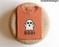 Embroidered Spooky Season Boo Shirt Halloween Embroidery Boo T Shirts Cute Ghost Boo Tees Halloween Gift Ideas Fall Season Graphic Tee – Bold Style · Top Pick For Any Outfit