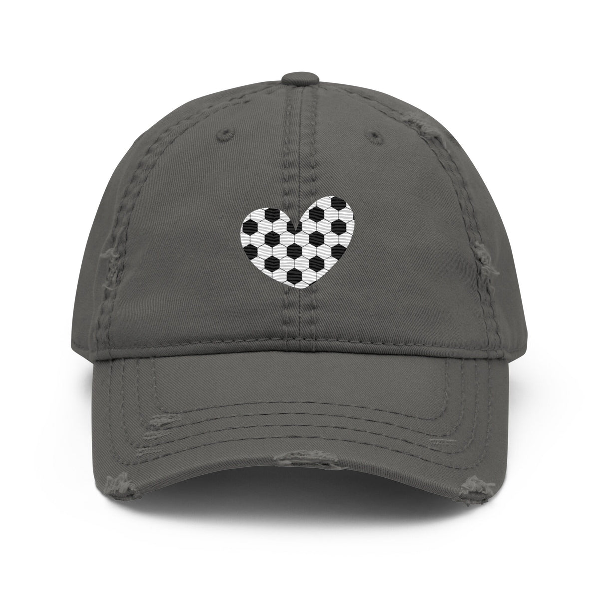 Soccer Baseball Hat Soccer Baseball Cap Soccer Gifts Soccer Baseball Ball Cap Funny Soccer Hats Soccer Ball Heart Distressed Dad Hat Graphic Tee – Bold Style · Great Gift For Fans