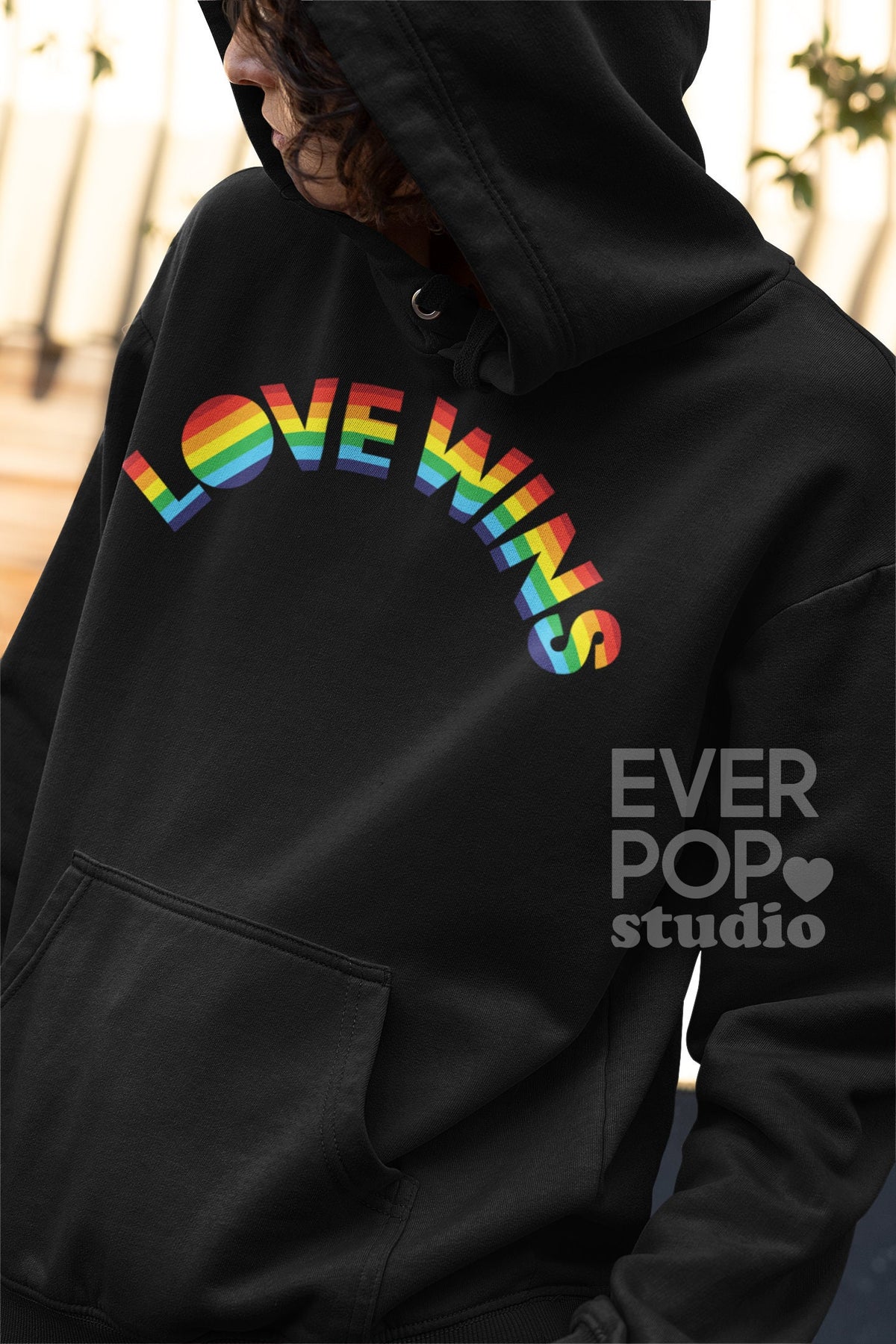 Rainbow Hoodie Love Wins Sweatshirt Equality Sweater LGBTQ Graphic Tee Colorful Pride Print Love is Love Shirt Gay Lesbian Pullover Hoodie – Soft Feel · High-Quality Print