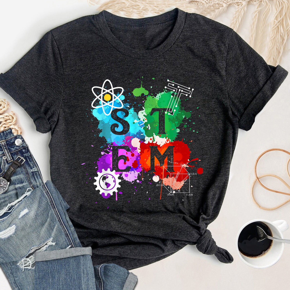 STEM Science Technology Engineering And Mathematics T Shirt Back To School Shirt STEM Teacher Shirt STEM Teacher Gift T Shirt Graphic Tee – Feel-Good Design · Perfect For Daily Wear