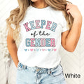 Keeper of the Gender Shirt Gender Reveal Party Shirt Baby Announcement Shirt Team Boy Team Girl He or She Gender Reveal Ideas Graphic Tee – Premium Graphic · Great Gift For Fans