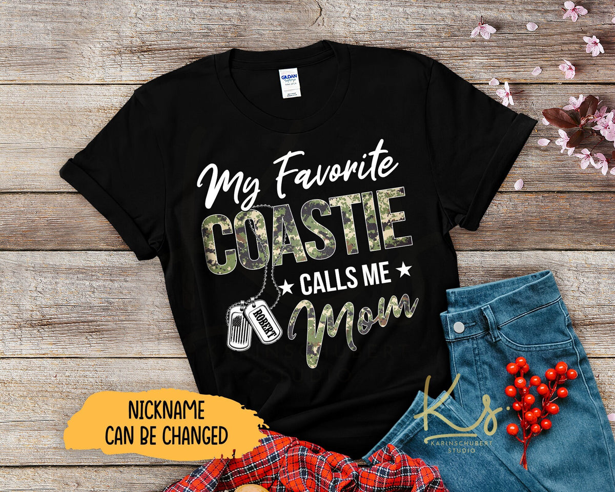 My Favorite Coastie Calls Me Mom Coast Guard Family Vintage Shirts Proud Coast Guard Mom Coast Guard Graduation US Coast Guard Shirts Graphic Tee – Easygoing Wear · Top Pick For Any Outfit