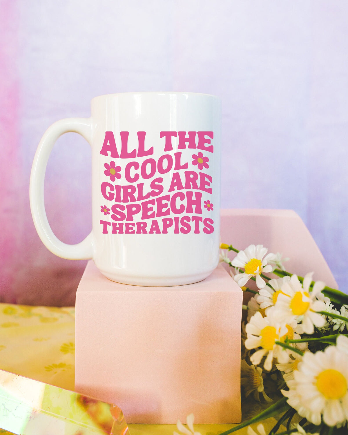 Funny Speech Therapist Gift with Hot Pink Aesthetic 15 Oz Coffee Mug Cute Speech Therapy Coffee Mug for School Therapist Speech Teacher Graphic Tee – Soft Feel · Great Gift For Fans