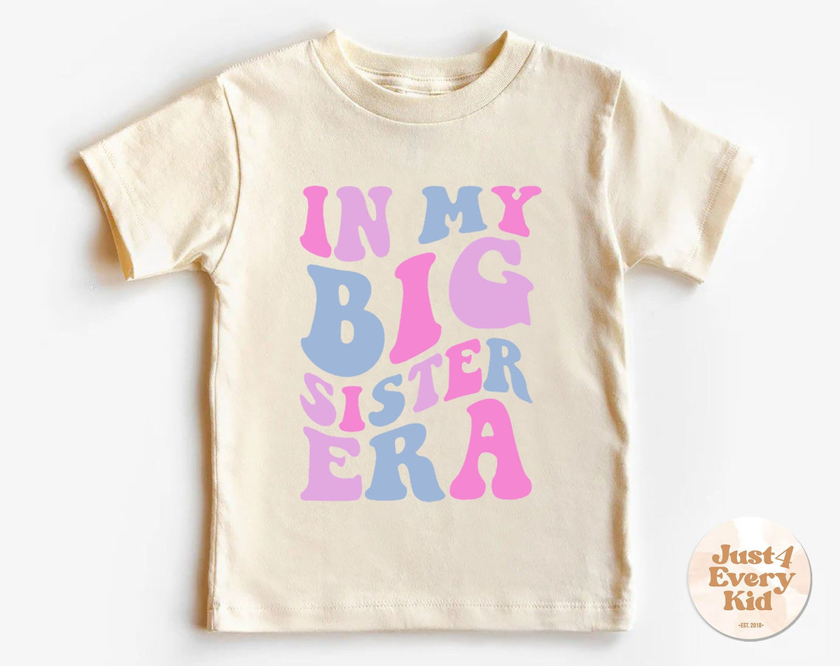 In my Big Sis Era Trendy Kid Shirt Big Sister Shirt Funny Toddler Shirt Big Sis Shirt Baby Announcement Sibling Shirt Sister Reveal Graphic Tee – Fan Favorite · Perfect For Daily Wear