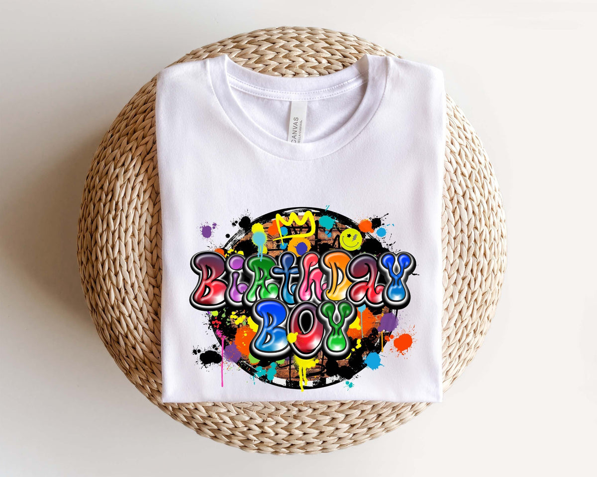 Boy Birthday shirtBirthday Boy Toddler ShirtGraffiti Birthday ShirtGift for birthday boyYouth Birthday Gift ShirtBoy Birthday Party Tee Graphic Tee – Premium Graphic · Great Gift For Fans