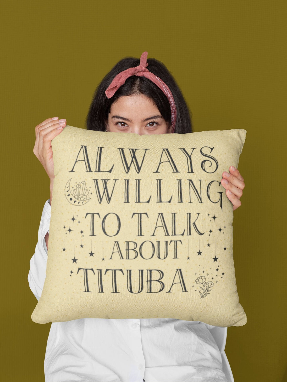 Witchy Celestial Pillow for History Lover Always Willing To Talk About Tituba Massachusetts History Classroom Decor Salem Witch Trials Graphic Tee – Easygoing Wear · Top Pick For Any Outfit