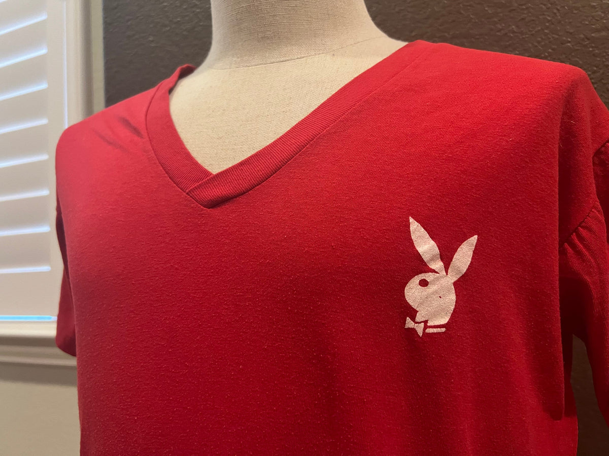Vintage 8039s Playboy Bunny Red nightgown sleep T Shirt Size M Graphic Tee – Cozy Vibes · High-Quality Print