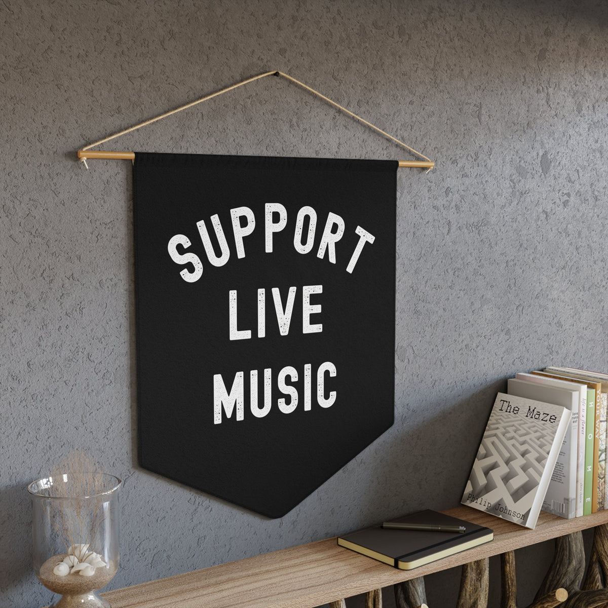 Support Live Music Wall Pennant Music Wall Decor Graphic Tee – Fan Favorite · Great Gift For Fans