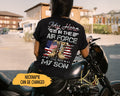 My Hero Is In The Air Force I Call Him My Son Boots Military Family Matching Shirts Custom Air Force Family Shirts Proud US Air Force Mom Graphic Tee – Premium Graphic · Must-Have Style